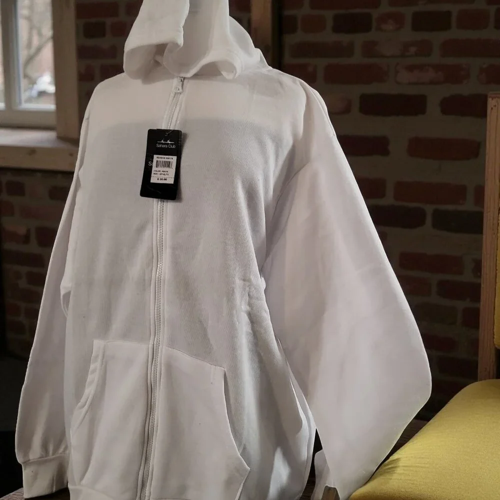 Sahara club 2 pack hoodie jacket for men color white size L‎ new with no tags